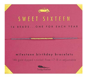 Lucky Feather Sweet 16 Gold Tone Birthday for teens