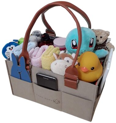 This is an image of babie's organizer diaper basket portable