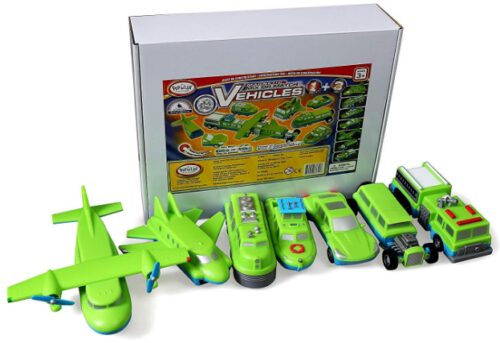 This is an image of Magnetic mix or match vehicles designed for kids