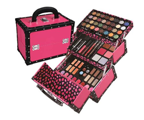 this is an image of a pink makeup gift set for teenagers.