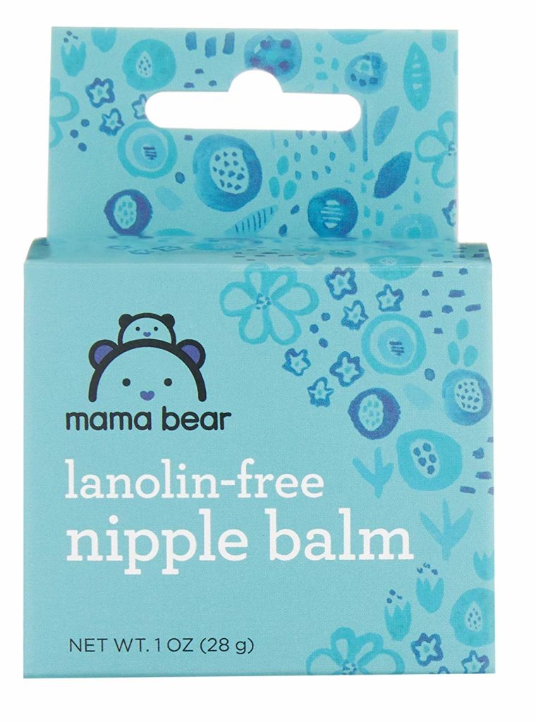 small box with logo saying Mama Bear Lanonlin-free Nipple balm