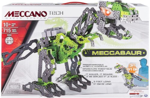 This is an image of Meccano toy Meccasaur erector dinosaur image on box set kit