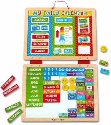 This is an image of a daily calendar for kids by Melissa and Doug.