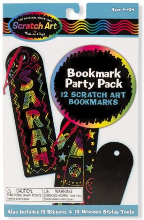 This is an image of boy's scratch art bookmark party in multiple colors