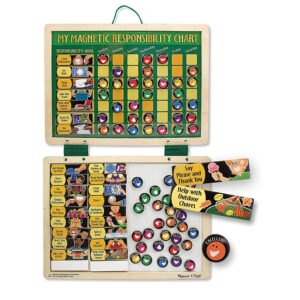 Melissa & Doug Deluxe Wooden Magnetic Responsibility Chart With 90 Magnets for kids