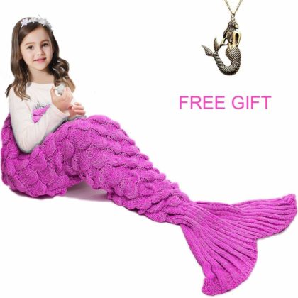Crochet Snuggle Mermaid,All Seasons Seatail Sleeping Bag Blanket for Kids