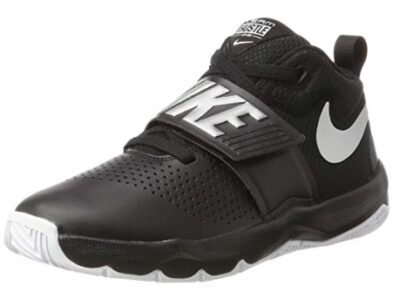 This is an image of a black basketball shoes from Nike for kids. 