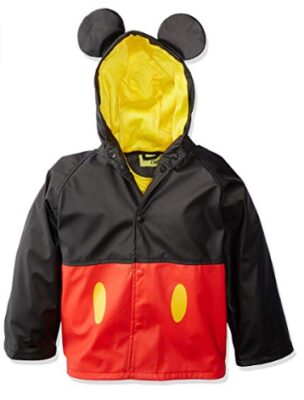 this is an image of a Mickey Mouse raincoat for kids. 