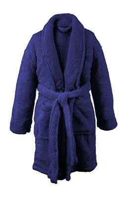 this is an image of a microfiber fleece shawl robe for girls. 