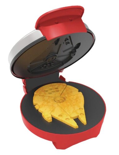 this is an image of a millennium falcon waffle maker for kids. 