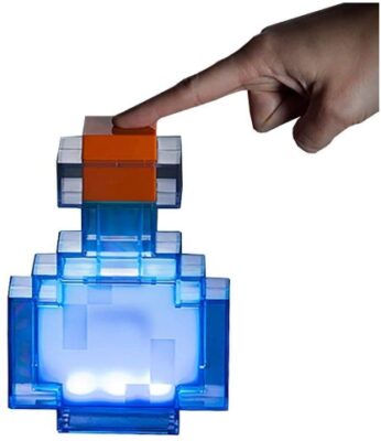 This is an image of minecraft coloring changin potion bottle in blue color