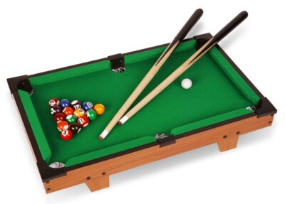 this is an imageof a mini table top foosball for kids. 
