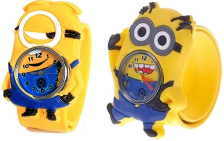 This is an image of Educational Watch to teach kids Time have a minion design