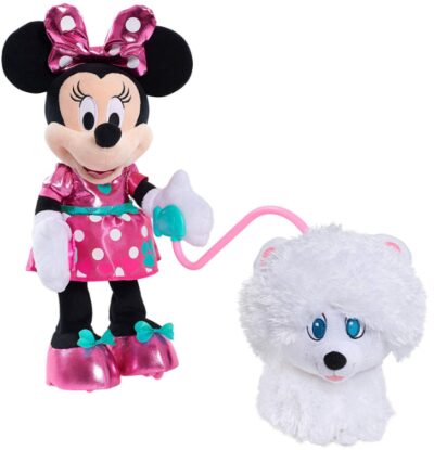 This is an image of Just Play Minnie's Walk & Play Puppy Feature Plush boxset