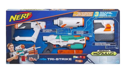 this is an image of a Modulus tri-strike blaster for kids. 