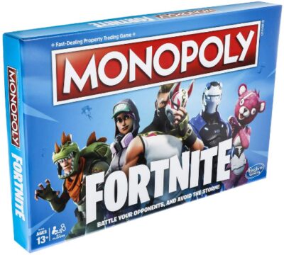 This is an image of kids monopoly board game fortnite edition