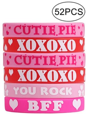 This is an image of boy's valentine's bracelets pack with 52 pieces 