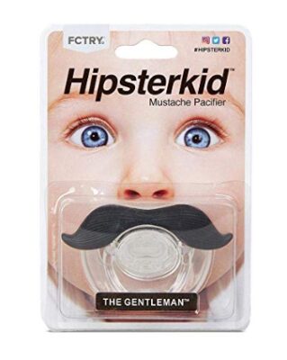 this is an image of a mustache pacifier for babies and toddlers. 