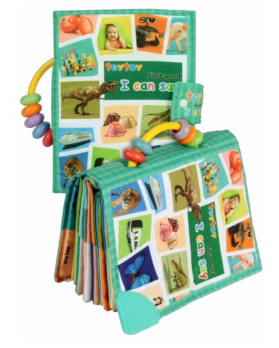 this is an image of a My First Word soft book for kids. 