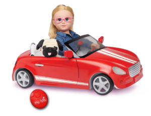 doll inside a Remote Control Car for 18" Dolls