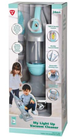 This is an image of Vacuum clearner for kids in grey and mint colors