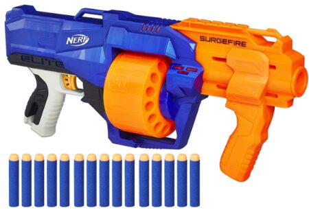 This is an image of This is an image of Nerf N-strike elite surgefire desgined for kids