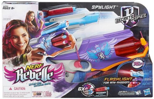 This is an image of Nerf rebelle spylight blaster for kids