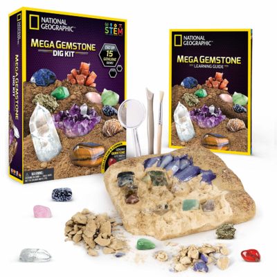 This is an image of a gemstone dig kit by National Geographic. 