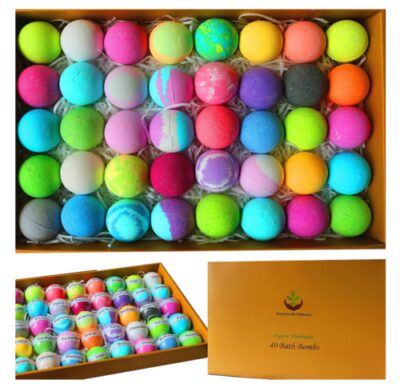 this is an image of a natural bath bombs gift set for kids. 