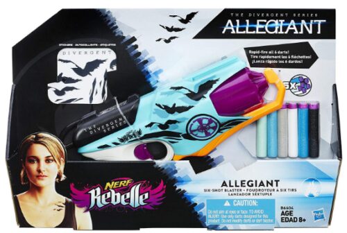 This is an image of Nerf rebelle the divergent series allegiant six-shot blaster designed for kids