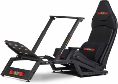 This is an image of a racing simulator cockpit by Next Level Racing. 