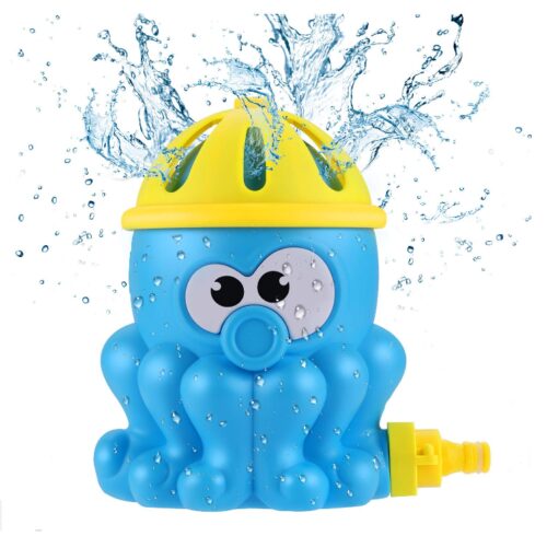 this is an image of an octopus water sprinkler toy for kids. 
