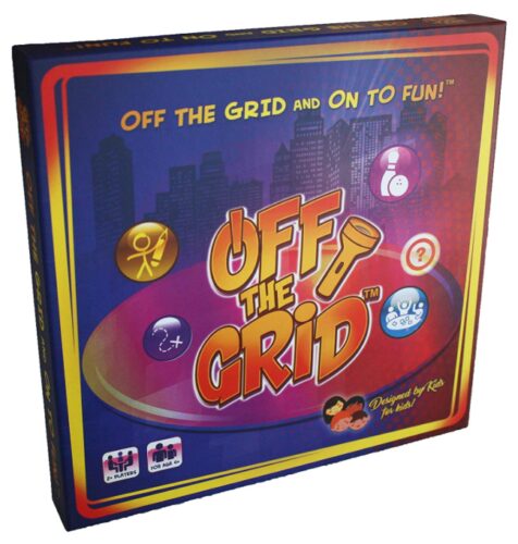 this is an image of a Off The Grid board game for little kids ages 4 and up. 