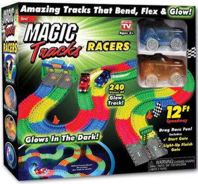 This is an image of kid's tracks racer set, multicolors