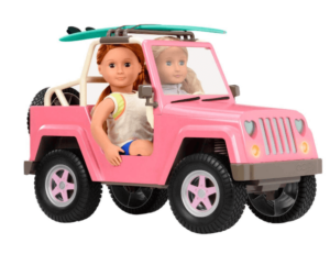 toy doll car Off Roader 4x4 Electronic Jeep with 2 girl dolls inside