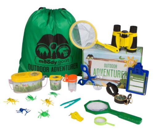this is an image of an outdoor explorer gear play set for kids. 