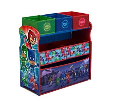 This is an image of a colorful PJ Masks organizer for kids. 