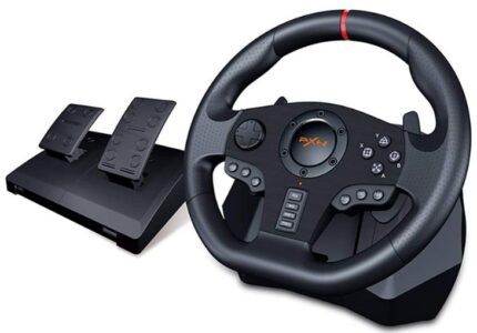 This is an image of racing wheel by PXN in black color
