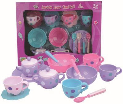 This is an image of kids pack tea party playset with colorful colors