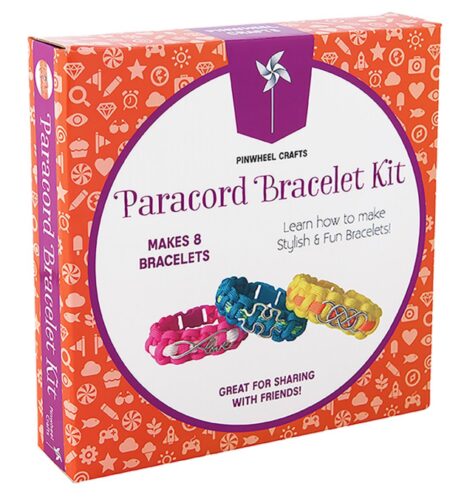 this is an image of a paracord charm bracelet making set for teenagers.