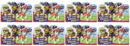 This is an image of girl's paw patrol invitations 8 pieces