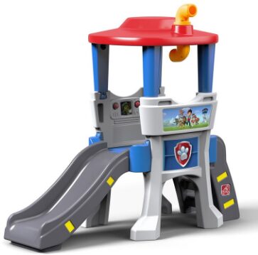 This is an image of Paw patrol lookout climber slide playset for kids by Step2