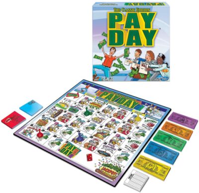 This is an image of classic board game pay day designed for kids and families 