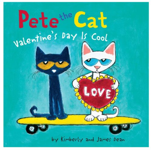 this is an image of a Pete The Cat valentines day edition for kids. 