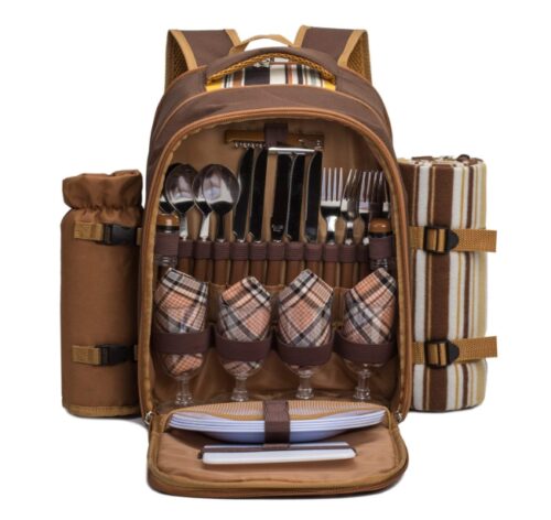 this is an image of a picnic backpack bag best for family outings. 