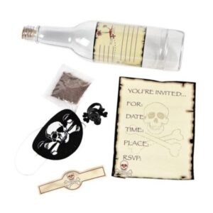 Pirate Party Skull & Crossbones Invitations in A Bottle 
