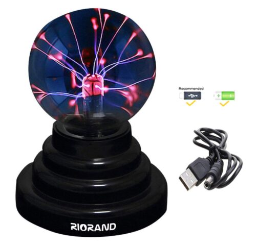 this is an image of a plasma ball USB lamp light for kids. 