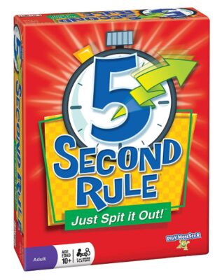 this is an image of a 5 second card game for ages 10 and up.