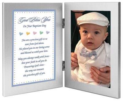 This is an image of a baptismal poetry and photo frame for babies.