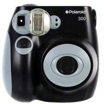 This is an image of instant camera by Polaroid in black color